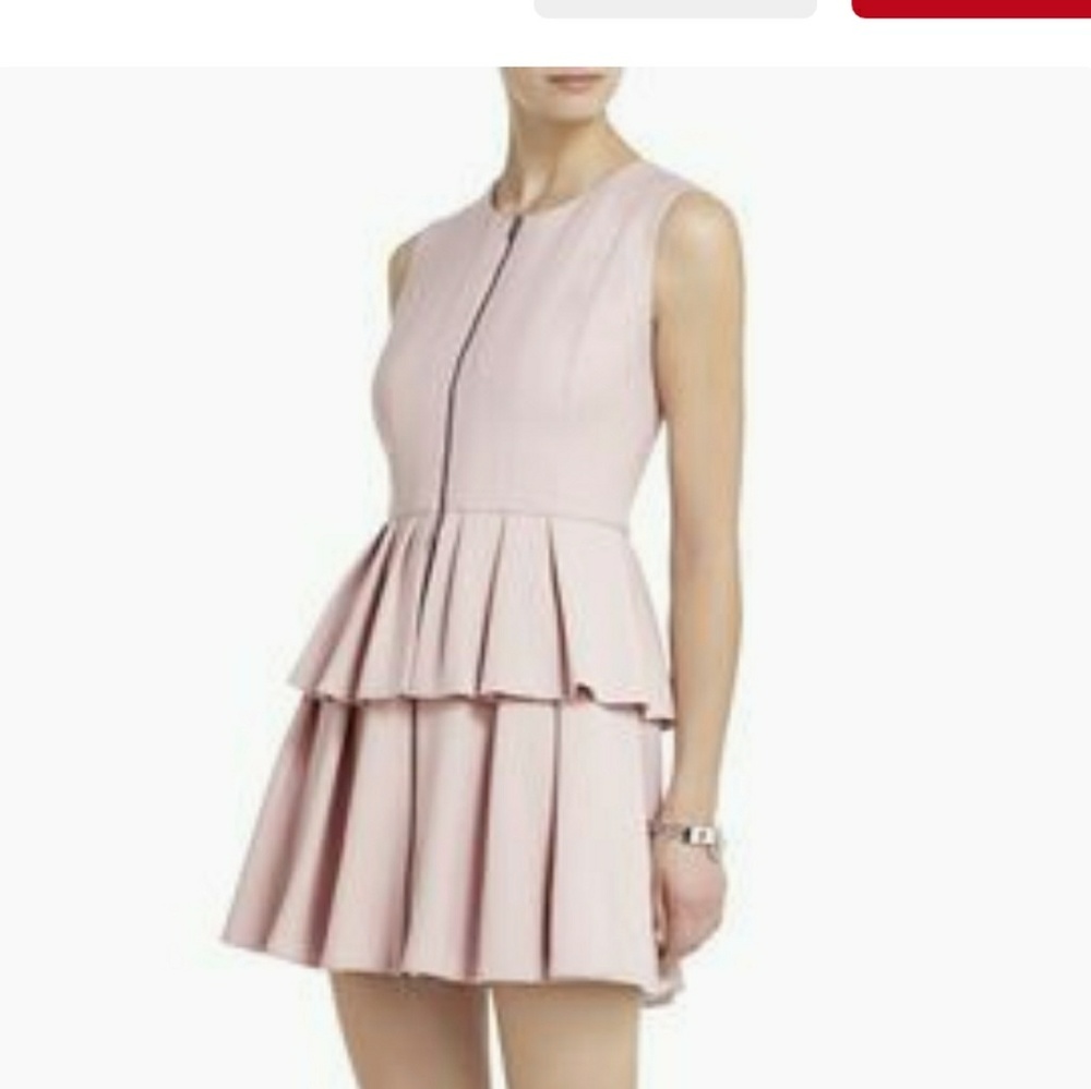 BCBG MAX AZRIA "Audrey" Dusty Pink Peplum Dress